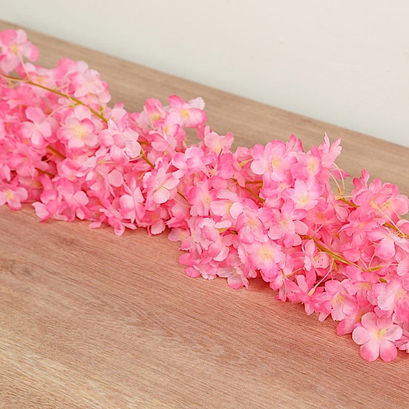 5 pcs 6 feet Silk Artificial Cherry Blossom Flowers Garland