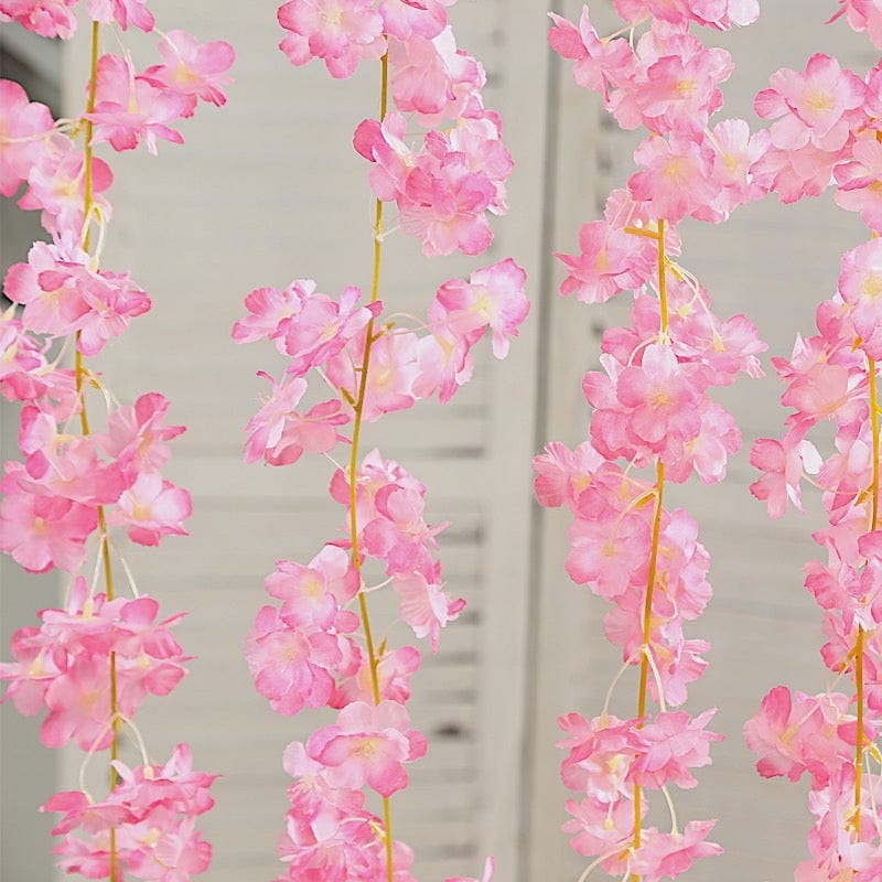 5 pcs 6 feet Silk Artificial Cherry Blossom Flowers Garland