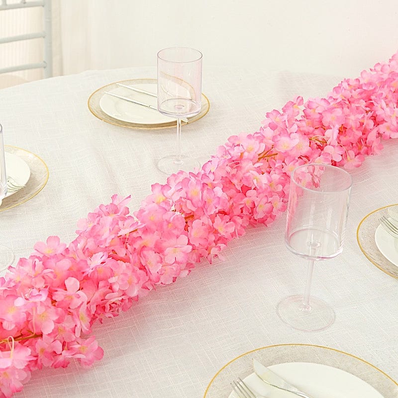 5 pcs 6 feet Silk Artificial Cherry Blossom Flowers Garland
