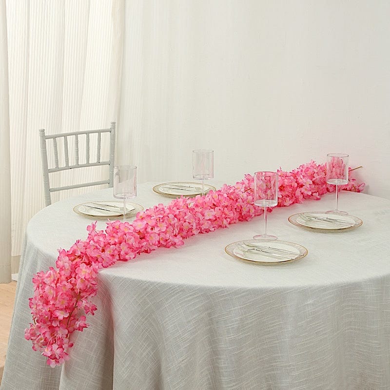5 pcs 6 feet Silk Artificial Cherry Blossom Flowers Garland