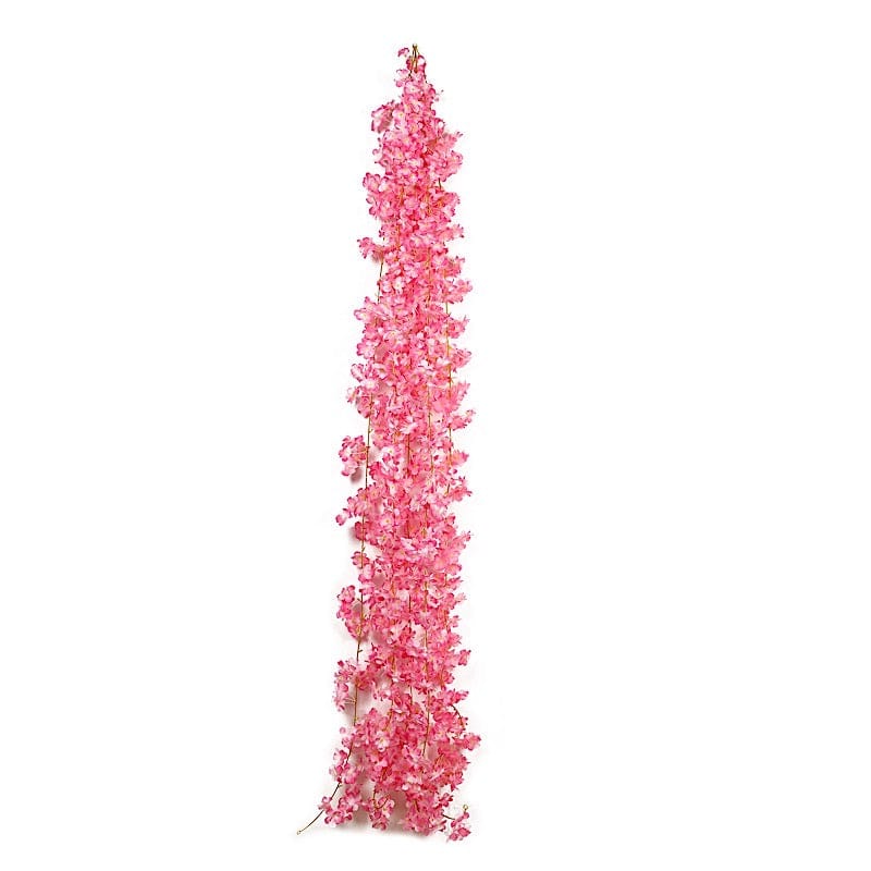 5 pcs 6 feet Silk Artificial Cherry Blossom Flowers Garland