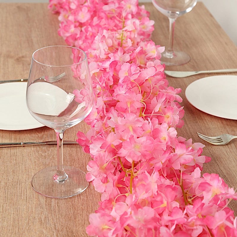 5 pcs 6 feet Silk Artificial Cherry Blossom Flowers Garland