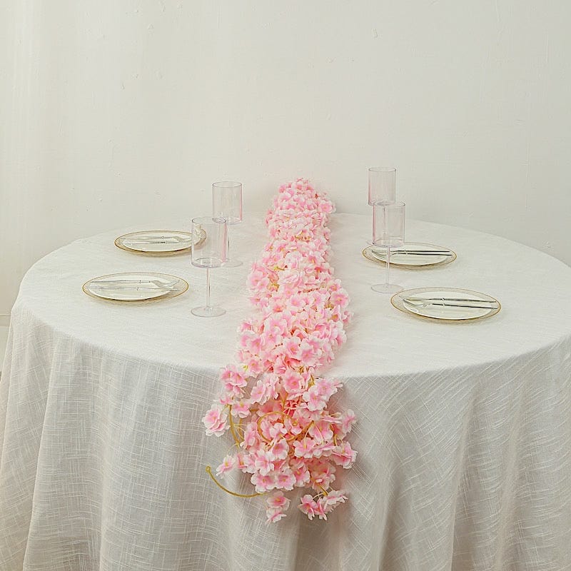 5 pcs 6 feet Silk Artificial Cherry Blossom Flowers Garland
