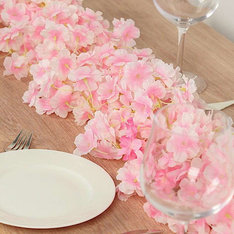 5 pcs 6 feet Silk Artificial Cherry Blossom Flowers Garland