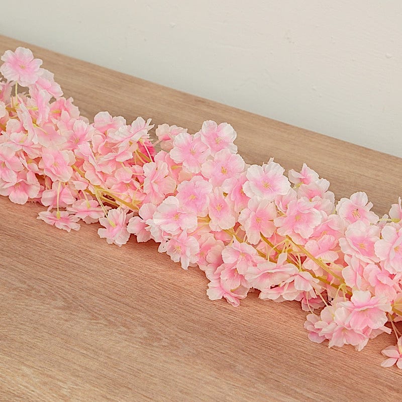 5 pcs 6 feet Silk Artificial Cherry Blossom Flowers Garland
