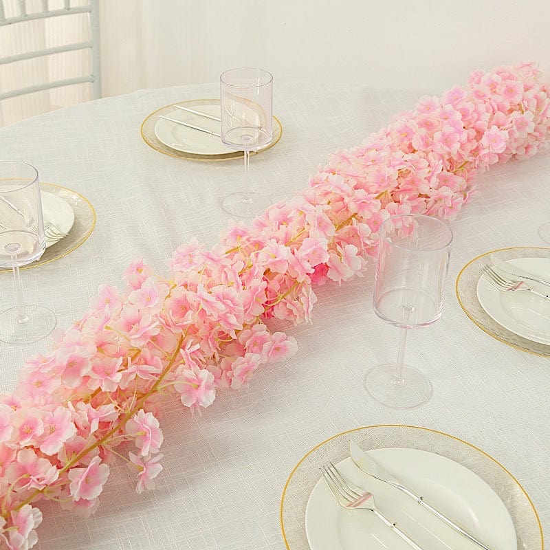 5 pcs 6 feet Silk Artificial Cherry Blossom Flowers Garland