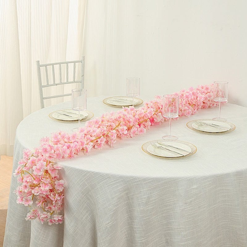 5 pcs 6 feet Silk Artificial Cherry Blossom Flowers Garland