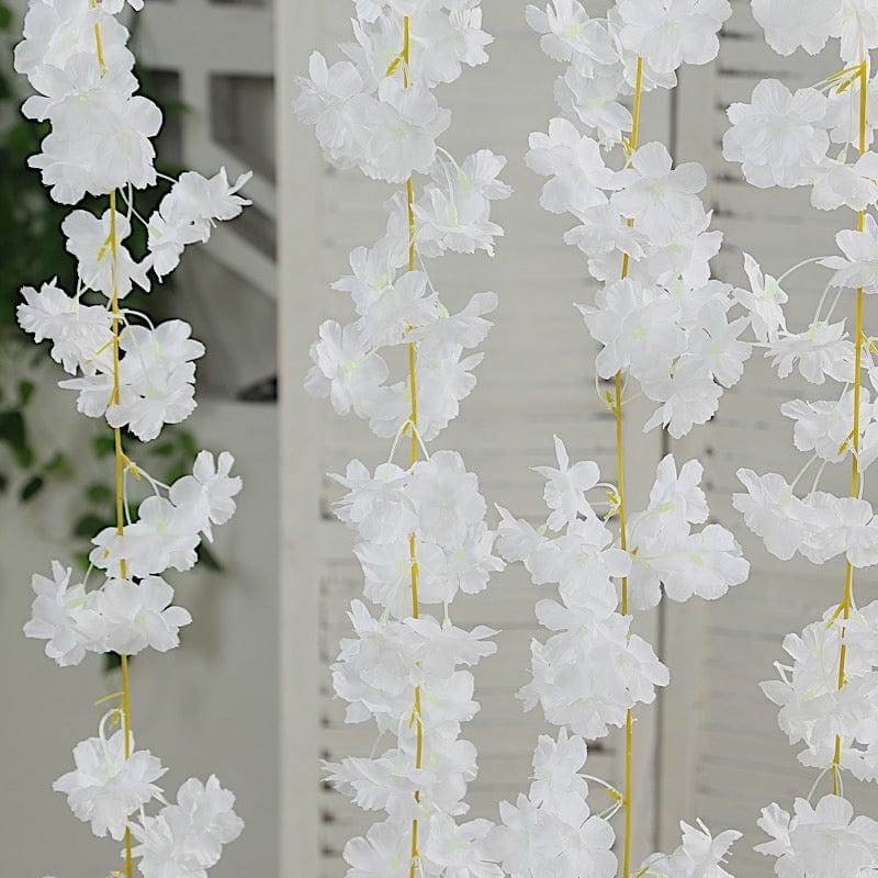 5 pcs 6 feet Silk Artificial Cherry Blossom Flowers Garland