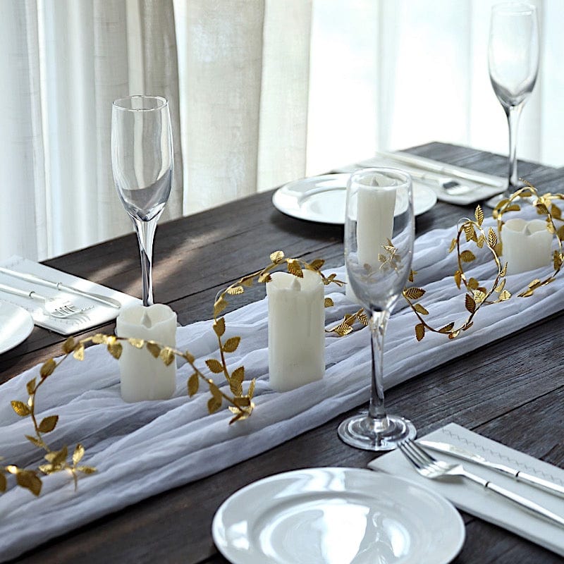 Metallic Gold 15 feet Rose Leaves Fairy Lights Battery Operated LED Garland