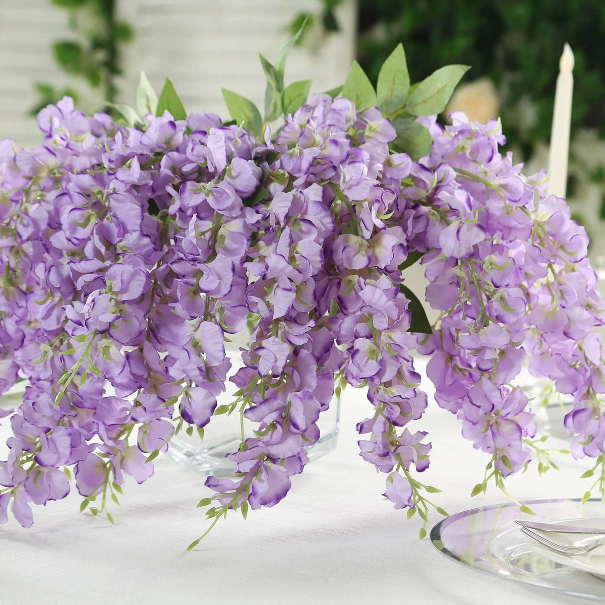 6 Bushes 21 in tall Artificial Wisteria Silk Flowers Hanging Vines