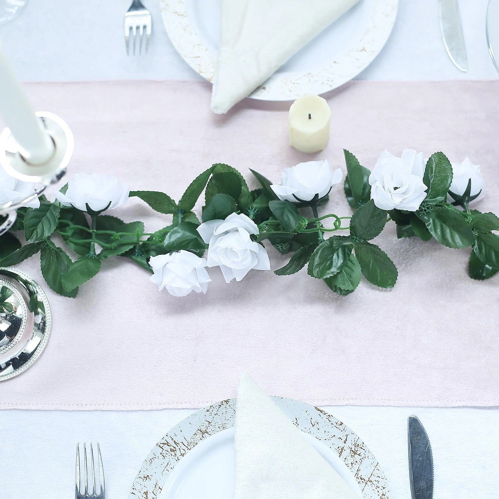 6 feet 3D Chain Garland with Silk Roses