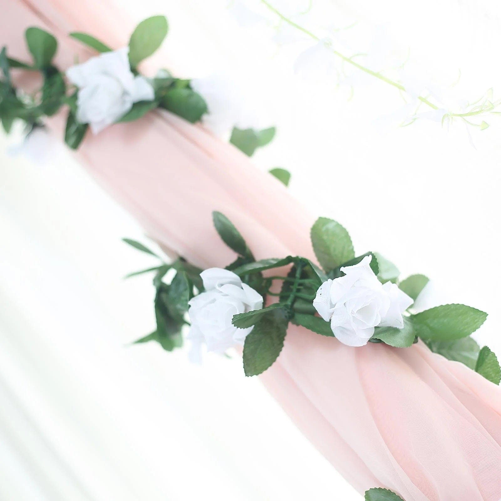 6 feet 3D Chain Garland with Silk Roses
