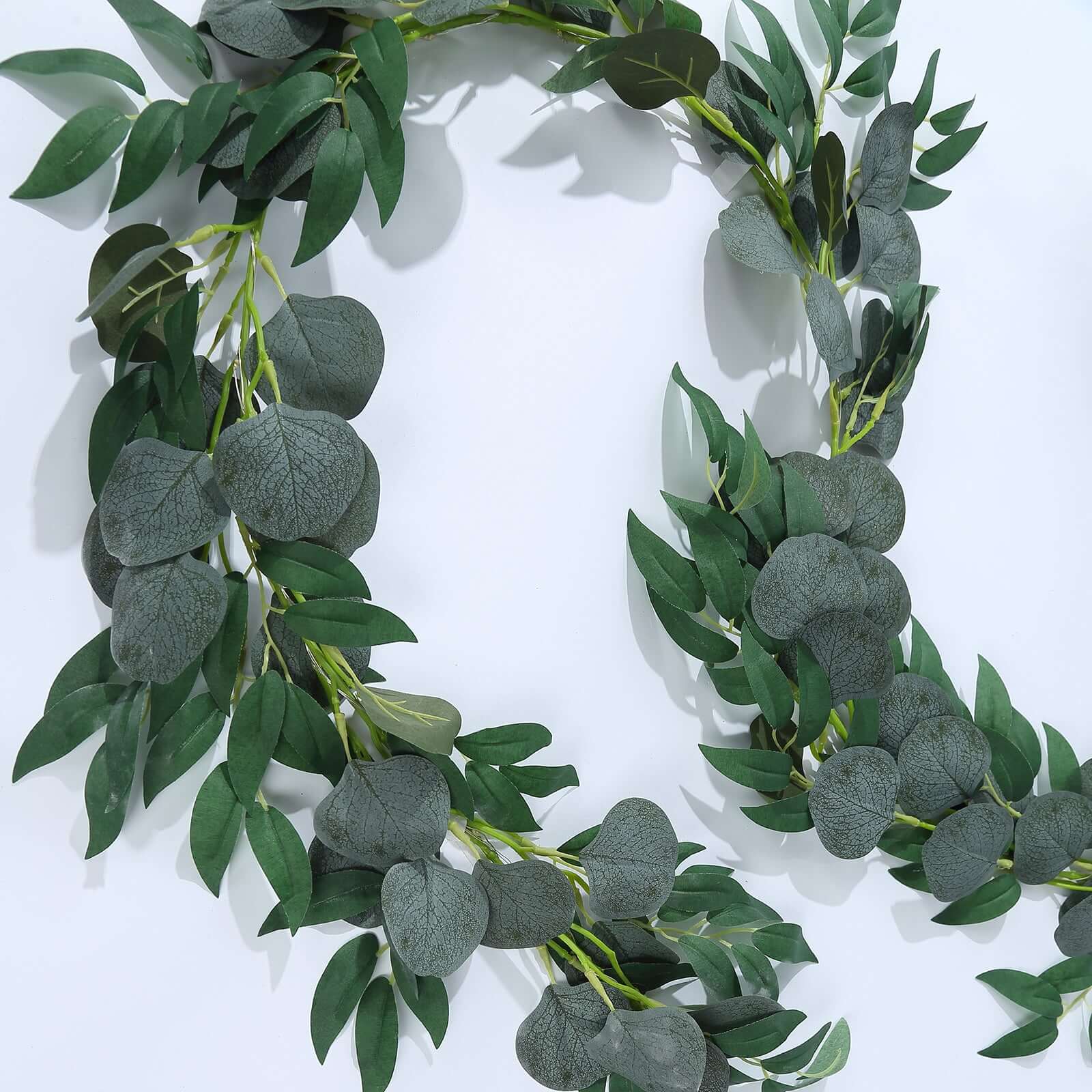 6 feet  Green Artificial Eucalyptus Leaf Garland String Lights