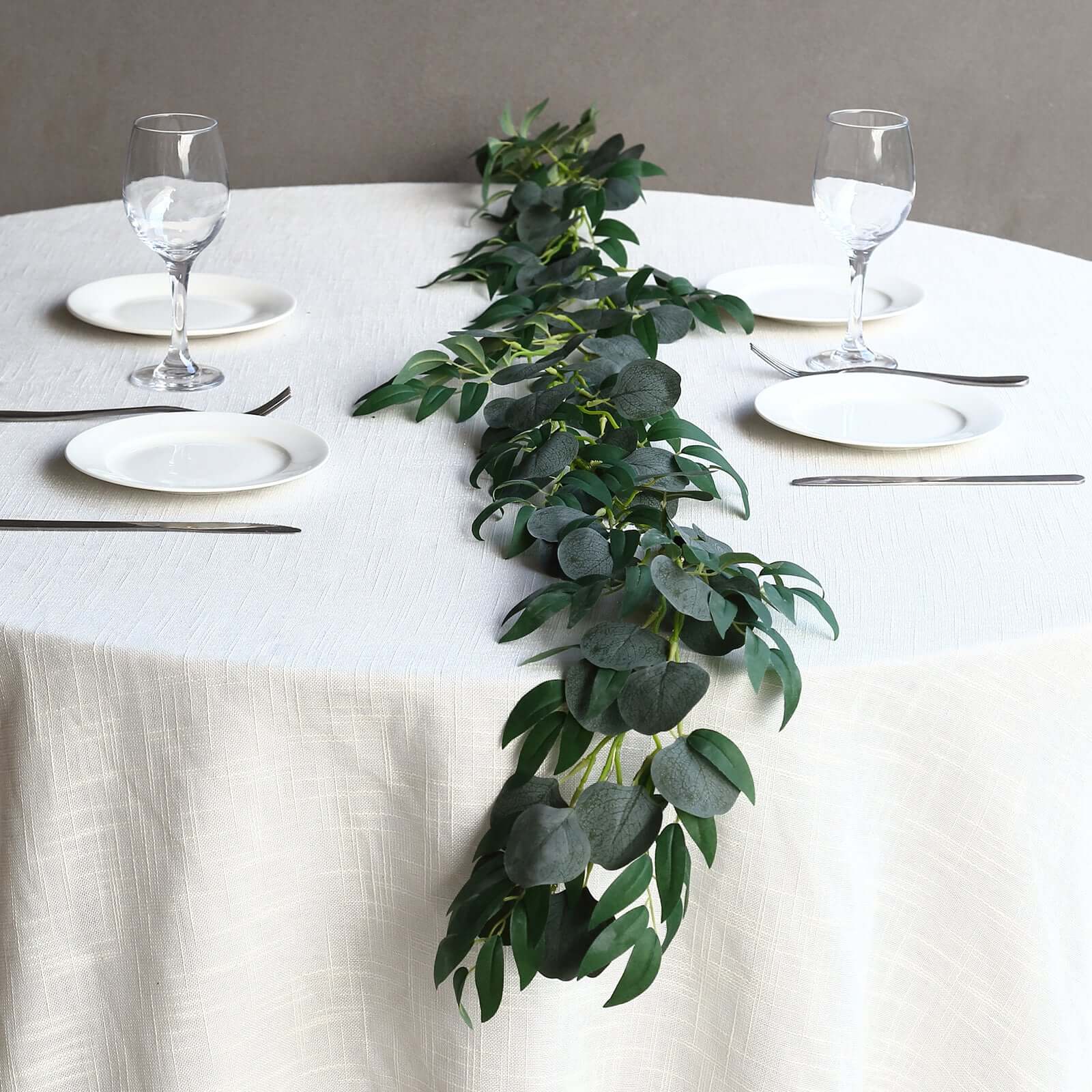 6 feet  Green Artificial Eucalyptus Leaf Garland String Lights