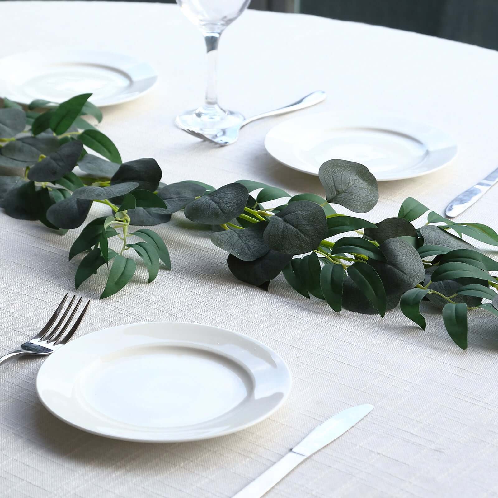 6 feet  Green Artificial Eucalyptus Leaf Garland String Lights