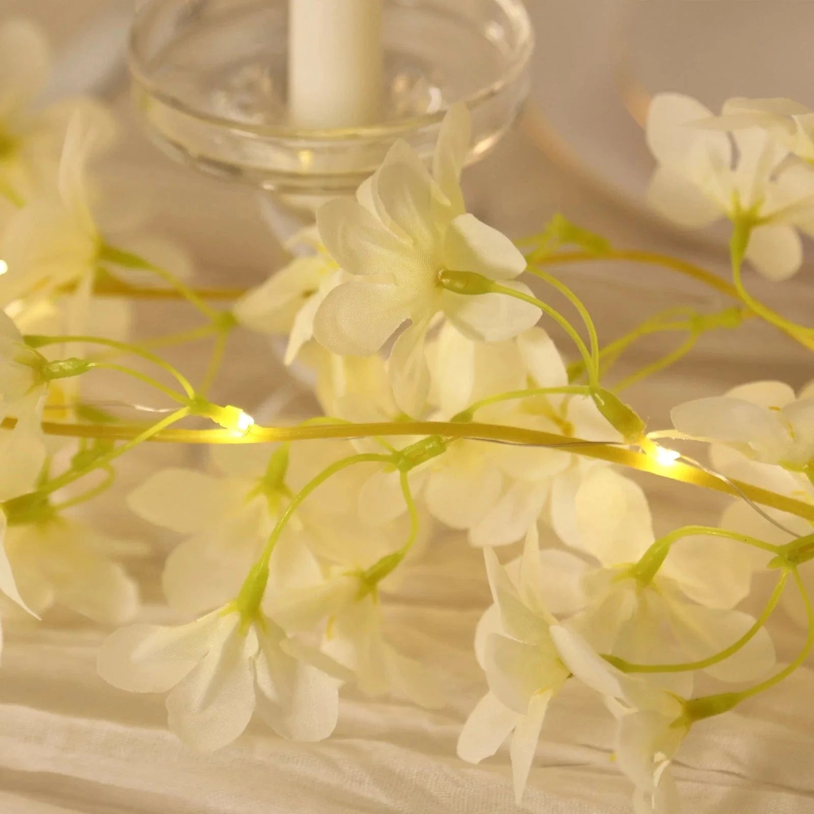 6 feet Jasmine Design Silk Flower Garland Vine Light