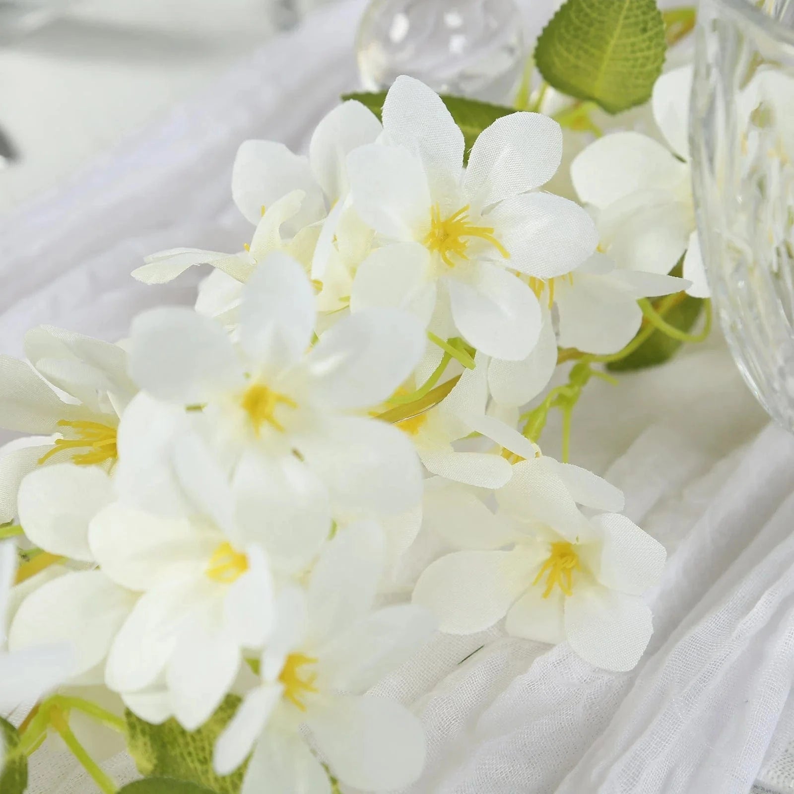 6 feet Jasmine Design Silk Flower Garland Vine Light