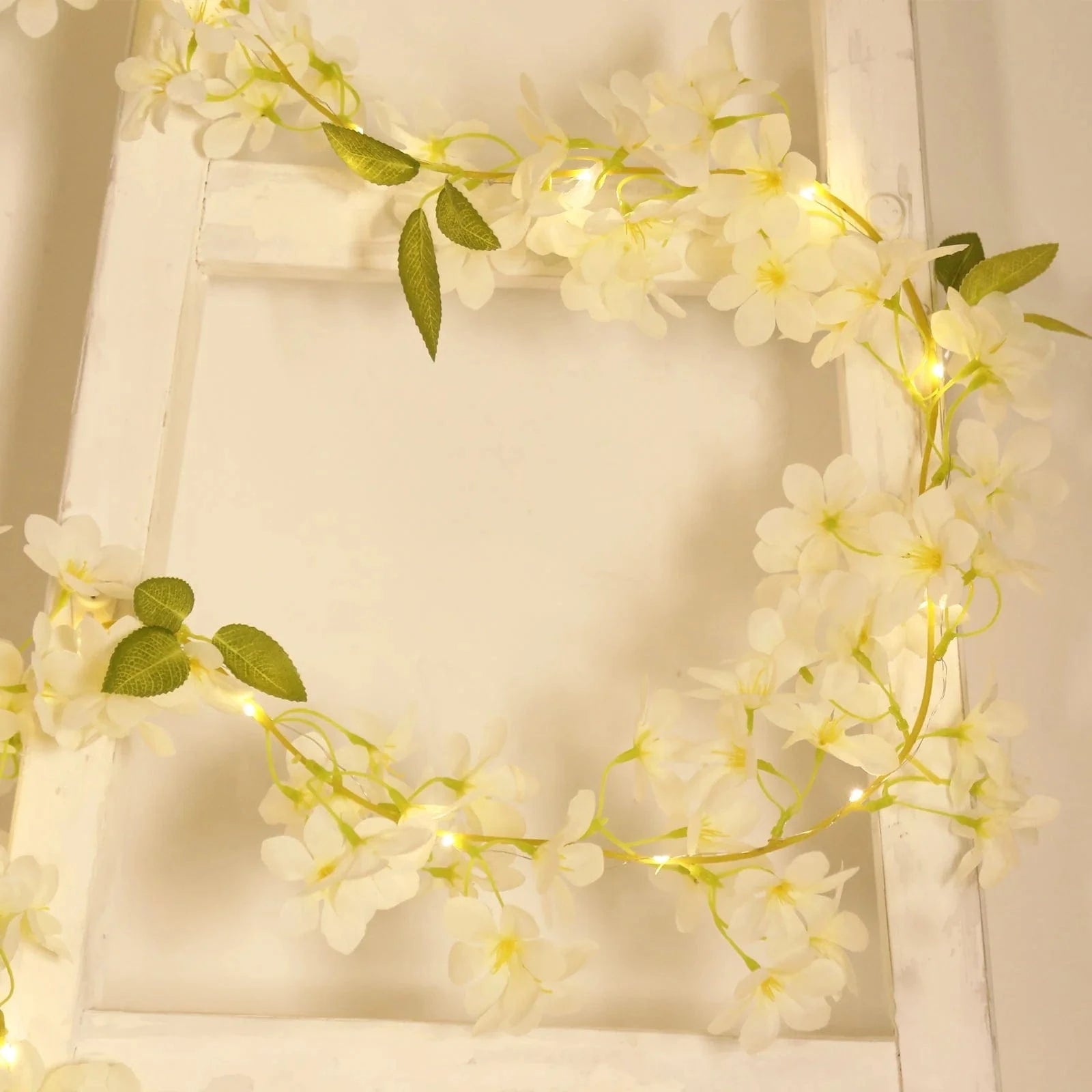 6 feet Jasmine Design Silk Flower Garland Vine Light