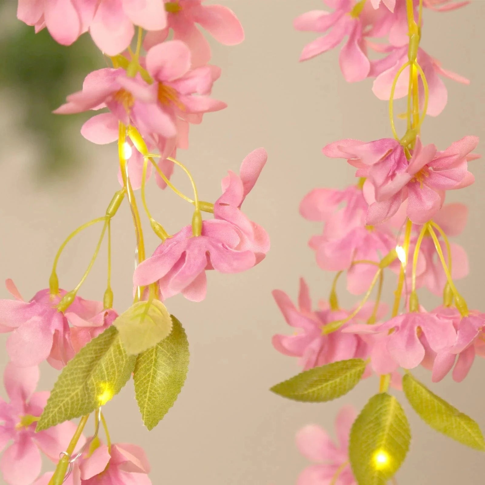 6 feet Jasmine Design Silk Flower Garland Vine Light
