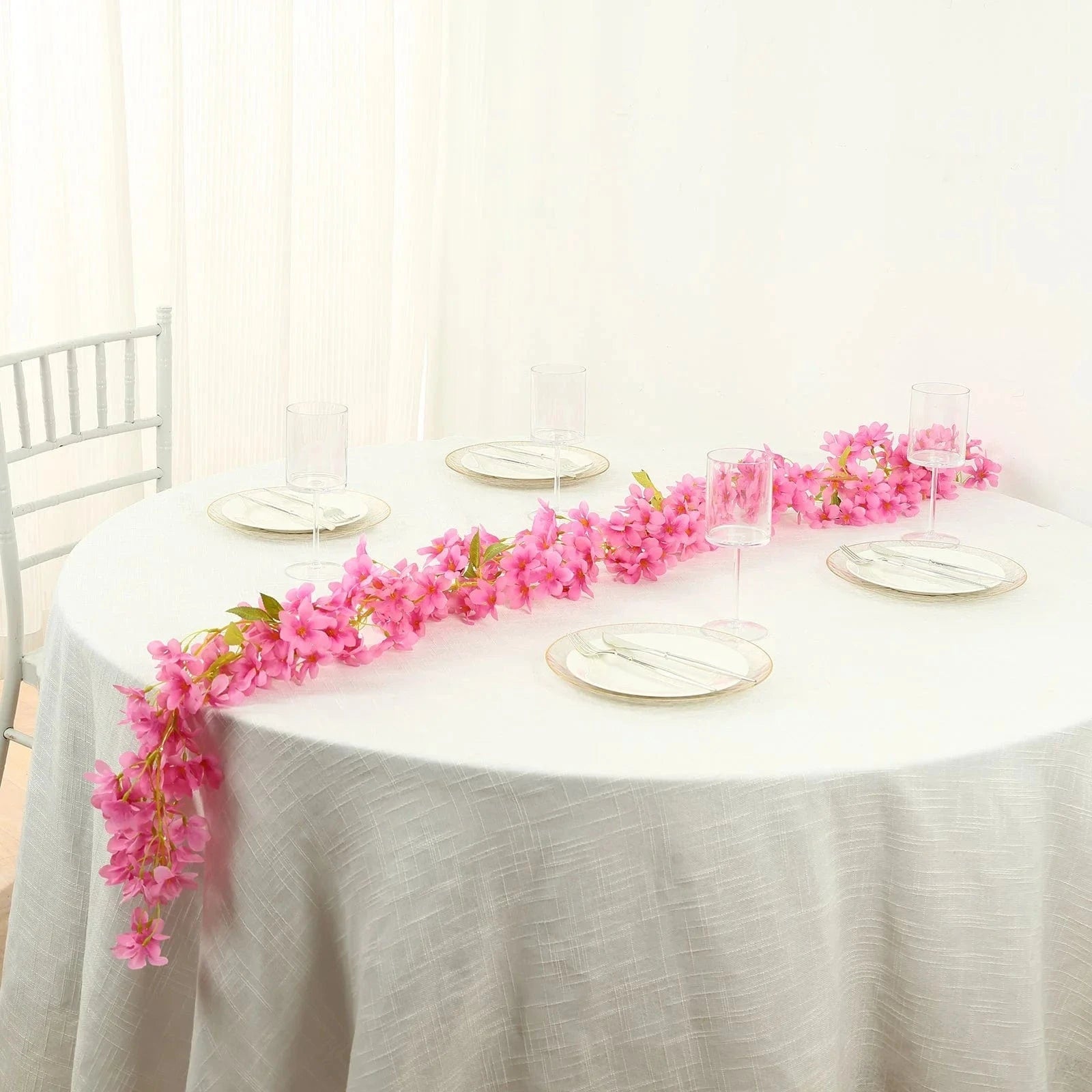 6 feet Jasmine Design Silk Flower Garland Vine Light