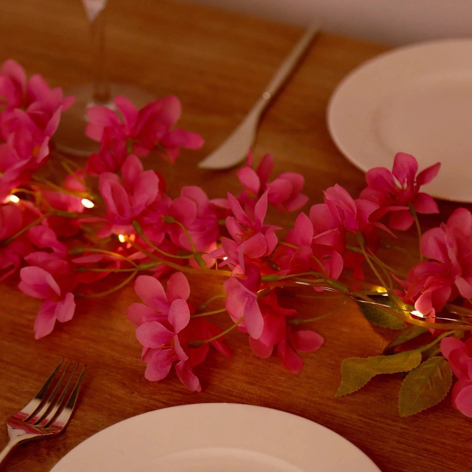 6 feet Jasmine Design Silk Flower Garland Vine Light