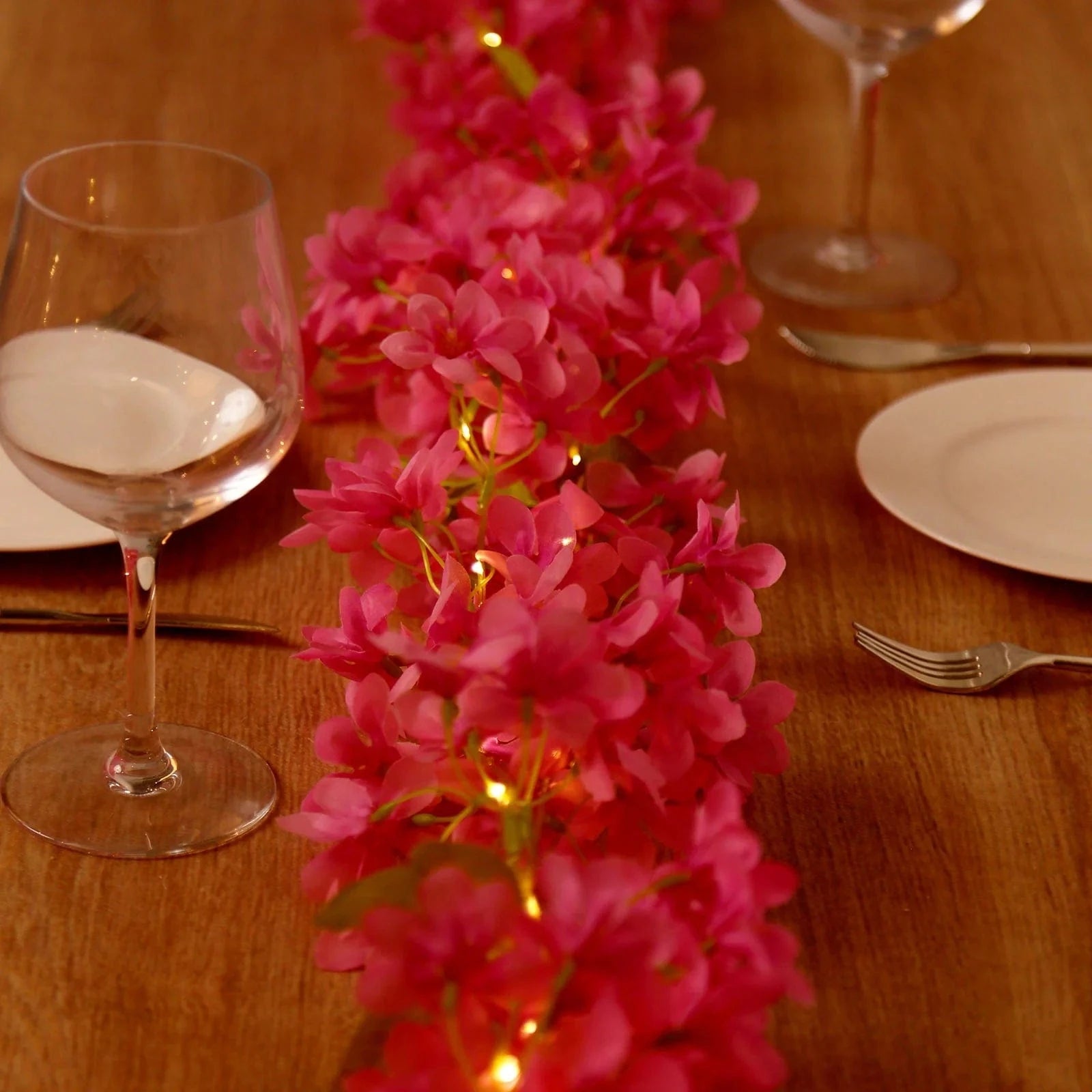 6 feet Jasmine Design Silk Flower Garland Vine Light