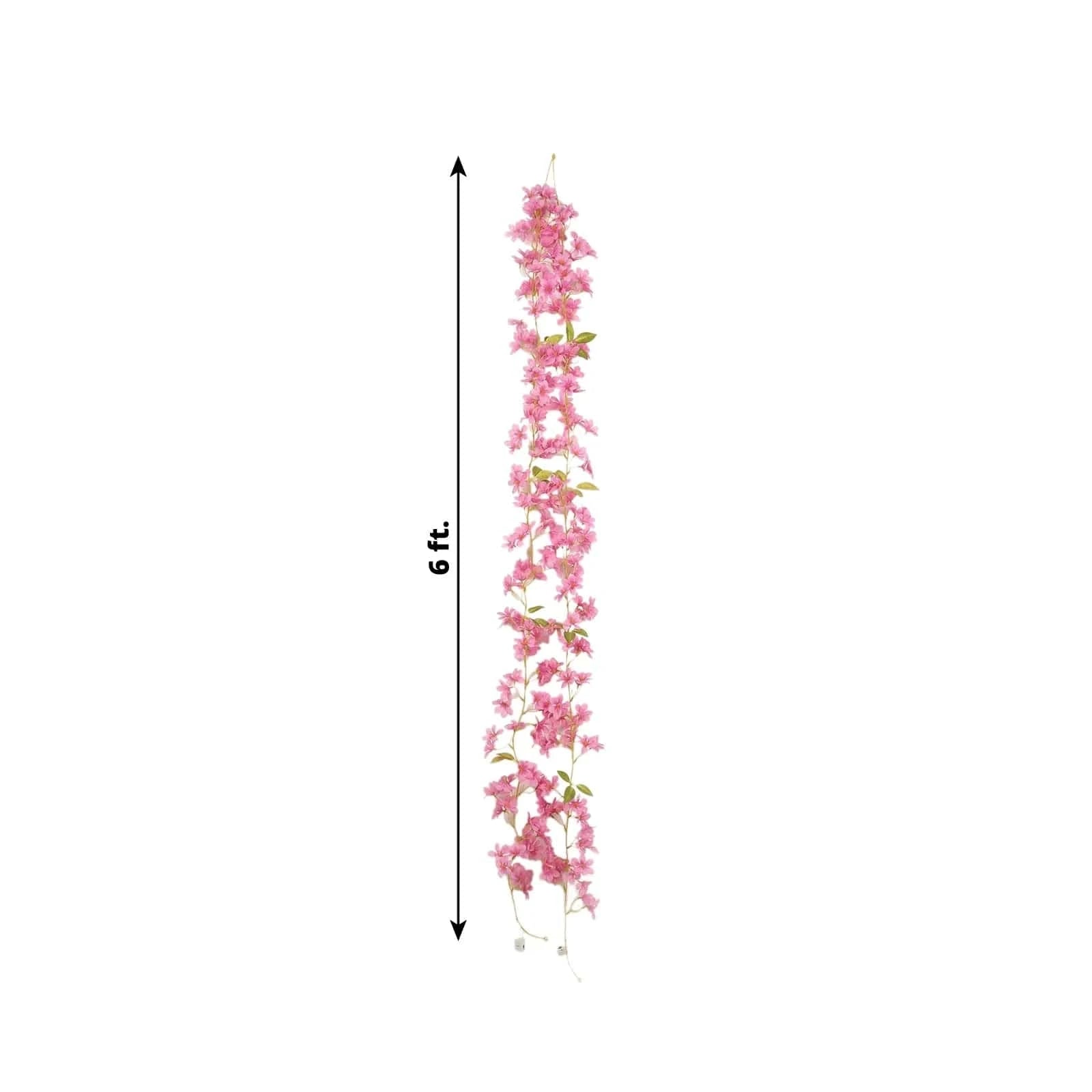 6 feet Jasmine Design Silk Flower Garland Vine Light