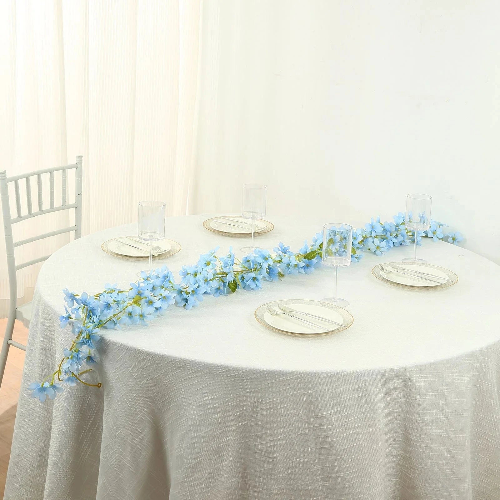 6 feet Jasmine Design Silk Flower Garland Vine Light