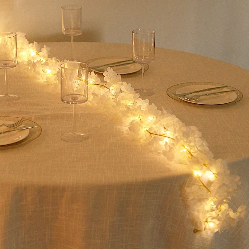 6 feet Pink LED Artificial Cherry Blossom Garland Fairy Lights