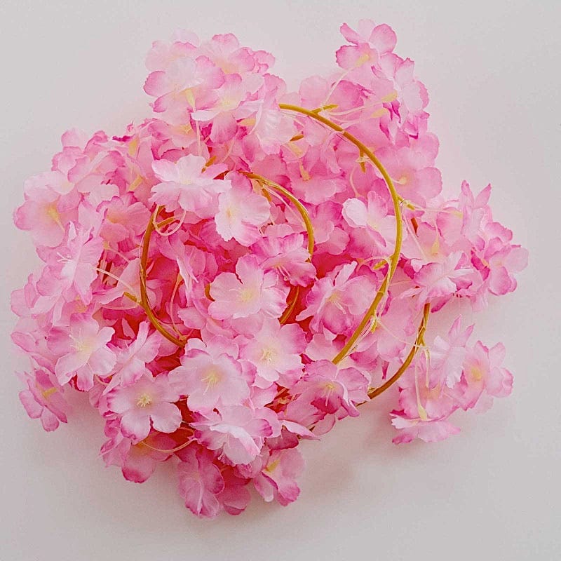 6 feet Pink LED Artificial Cherry Blossom Garland Fairy Lights