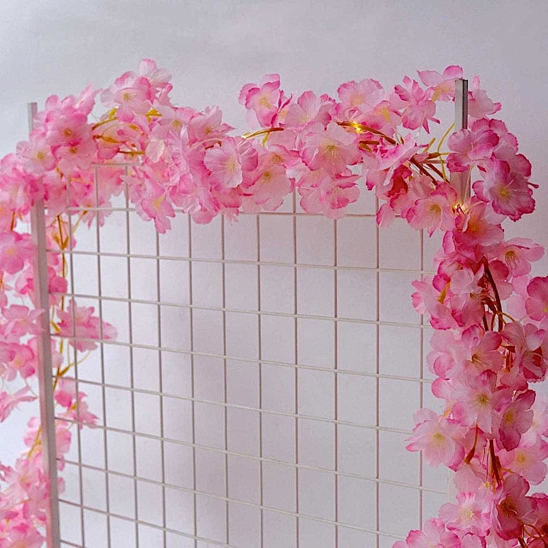 6 feet Pink LED Artificial Cherry Blossom Garland Fairy Lights