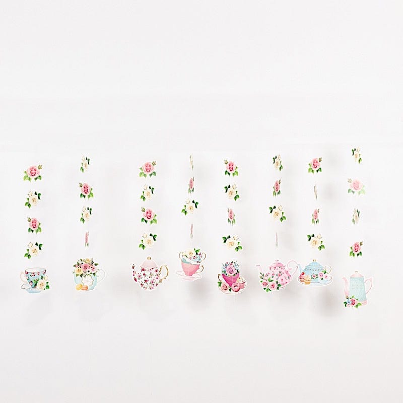 8 Assorted 40 in Double Sided Floral Tea Paper Hanging Party Garlands