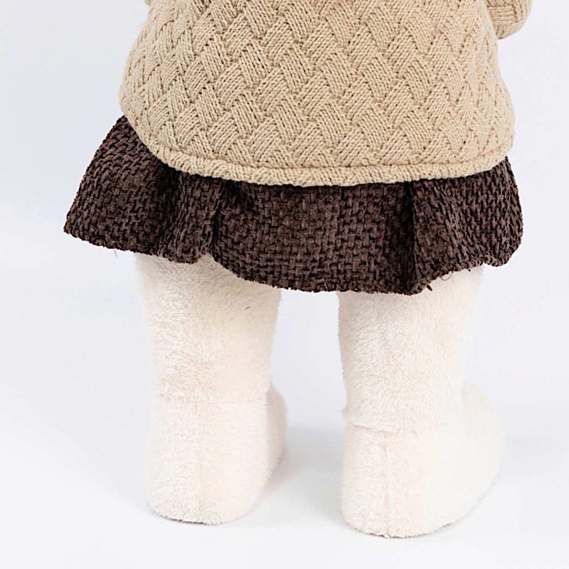 2 pcs 24 in Plush Teddy Bear Figurines Boy & Girl with Knit Jackets