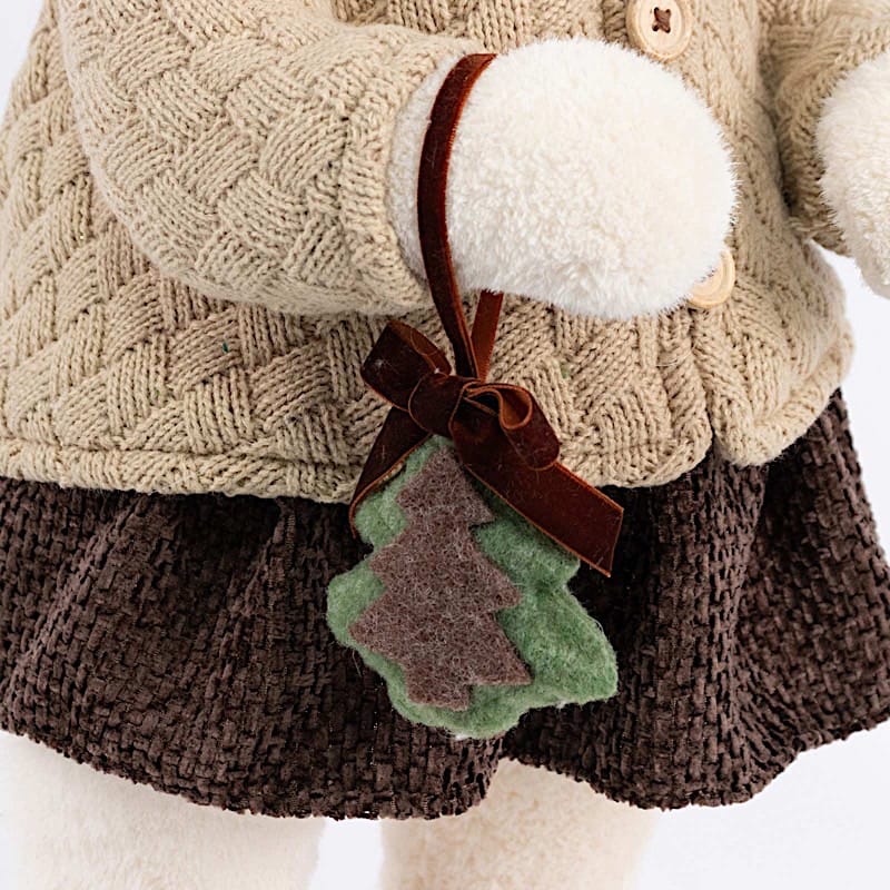 2 pcs 24 in Plush Teddy Bear Figurines Boy & Girl with Knit Jackets