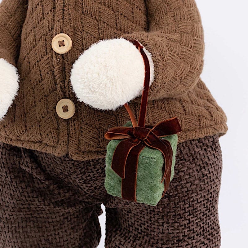 2 pcs 24 in Plush Teddy Bear Figurines Boy & Girl with Knit Jackets