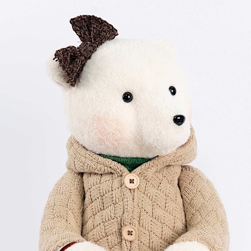 2 pcs 24 in Plush Teddy Bear Figurines Boy & Girl with Knit Jackets