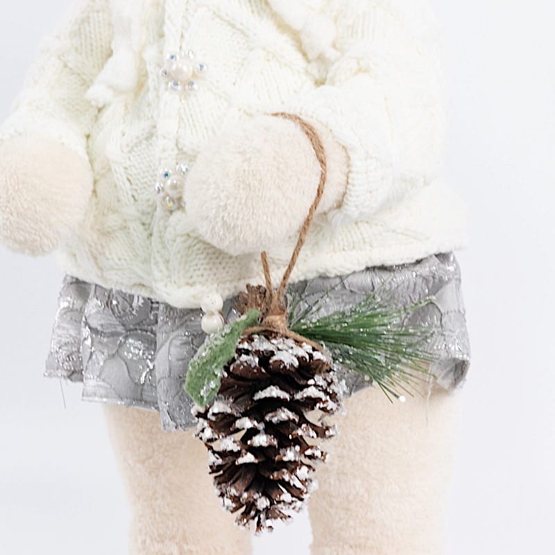2 pcs 24 in Plush Teddy Bear Figurines Boy & Girl with Knit Jackets