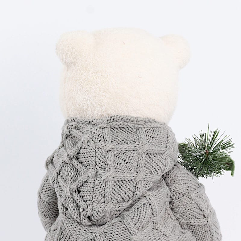 2 pcs 24 in Plush Teddy Bear Figurines Boy & Girl with Knit Jackets