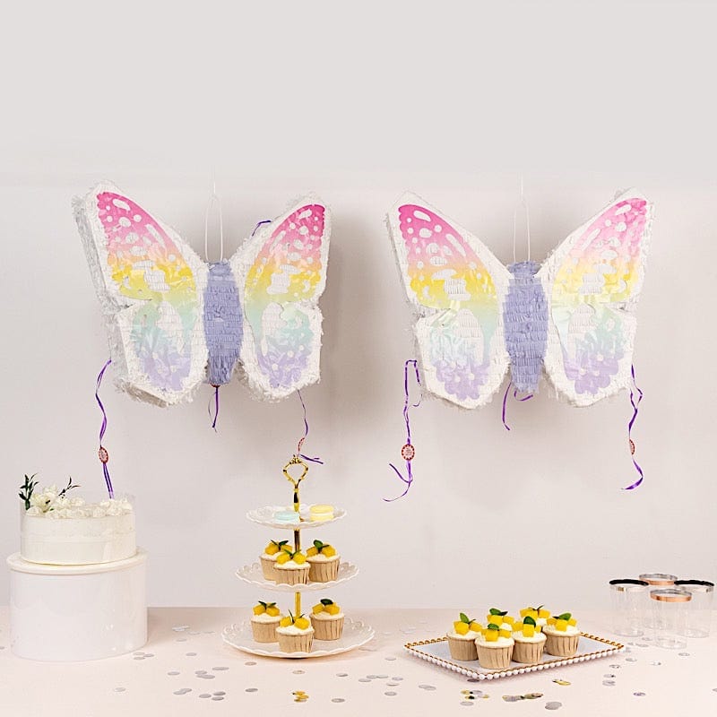 23x19 in Assorted Paper Butterfly Pinata with Pastel Colored Wings