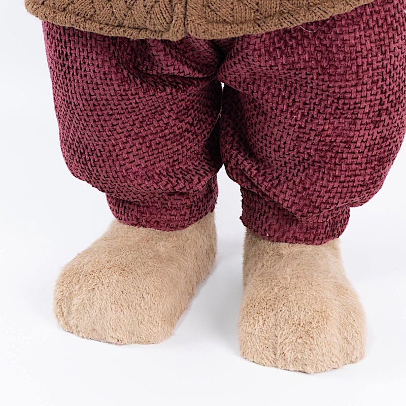 28 in Boy Plush Teddy Bear Christmas Figurine with Knit Jackets