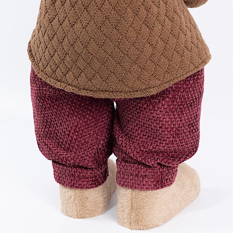 28 in Boy Plush Teddy Bear Christmas Figurine with Knit Jackets