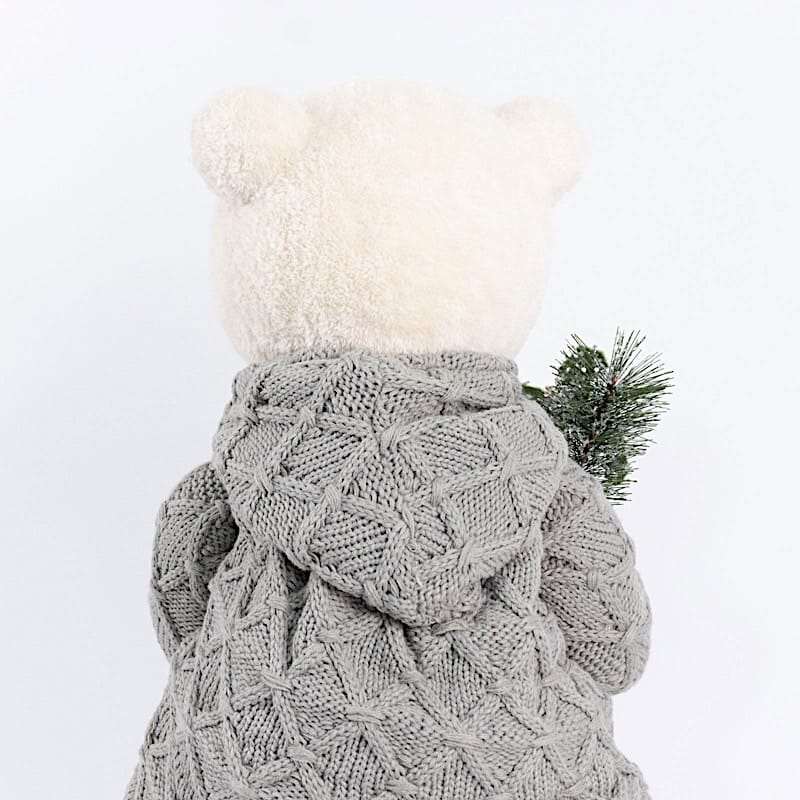 28 in Boy Plush Teddy Bear Christmas Figurine with Knit Jackets