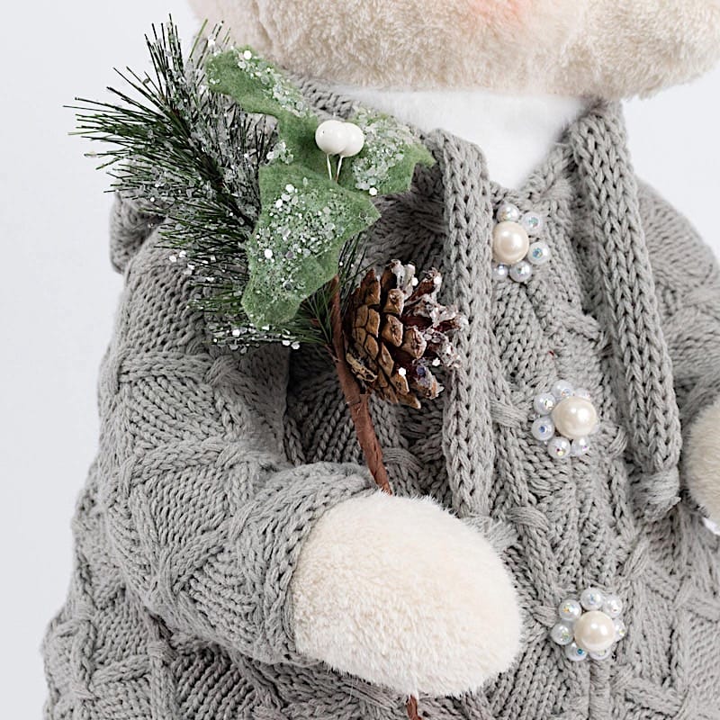 28 in Boy Plush Teddy Bear Christmas Figurine with Knit Jackets