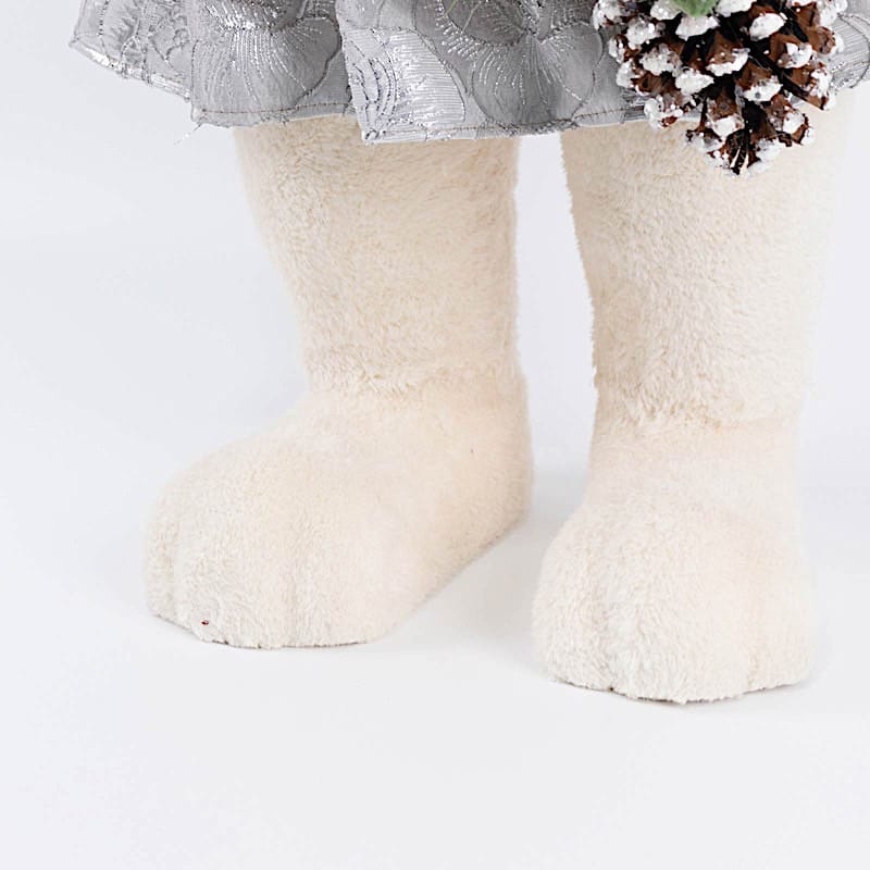 28 in Girl Plush Teddy Bear Christmas Figurine with Knit Jackets