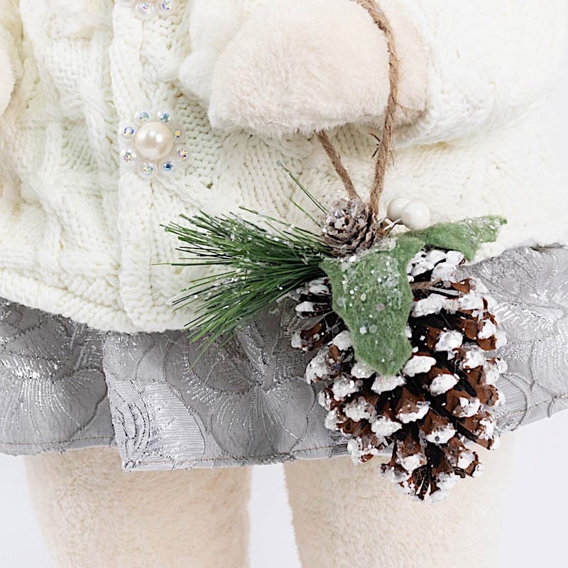 28 in Girl Plush Teddy Bear Christmas Figurine with Knit Jackets
