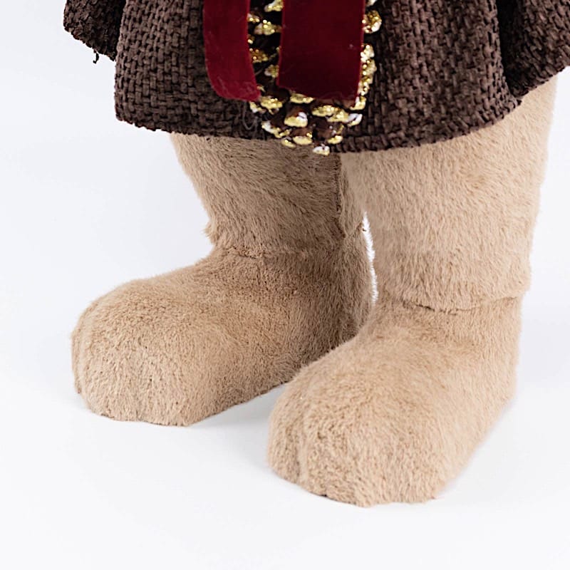28 in Girl Plush Teddy Bear Christmas Figurine with Knit Jackets