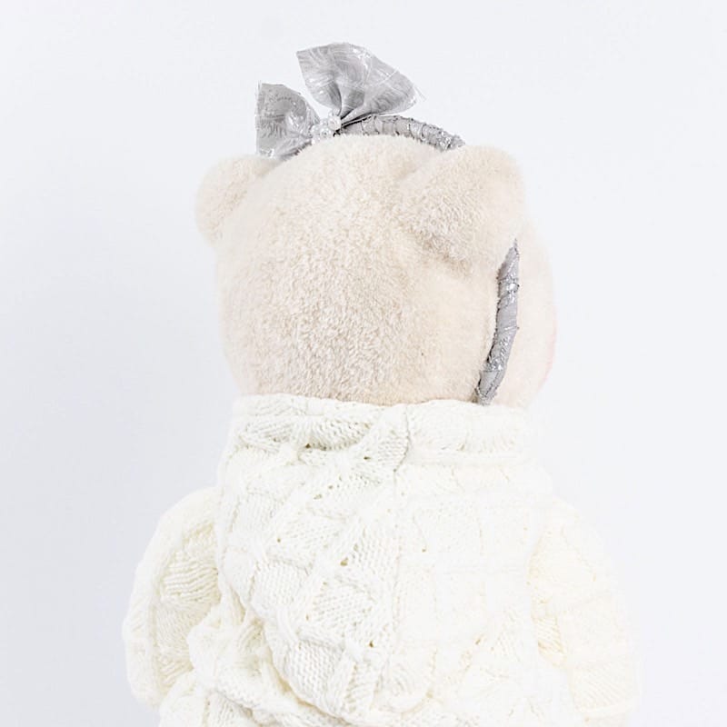 28 in Girl Plush Teddy Bear Christmas Figurine with Knit Jackets