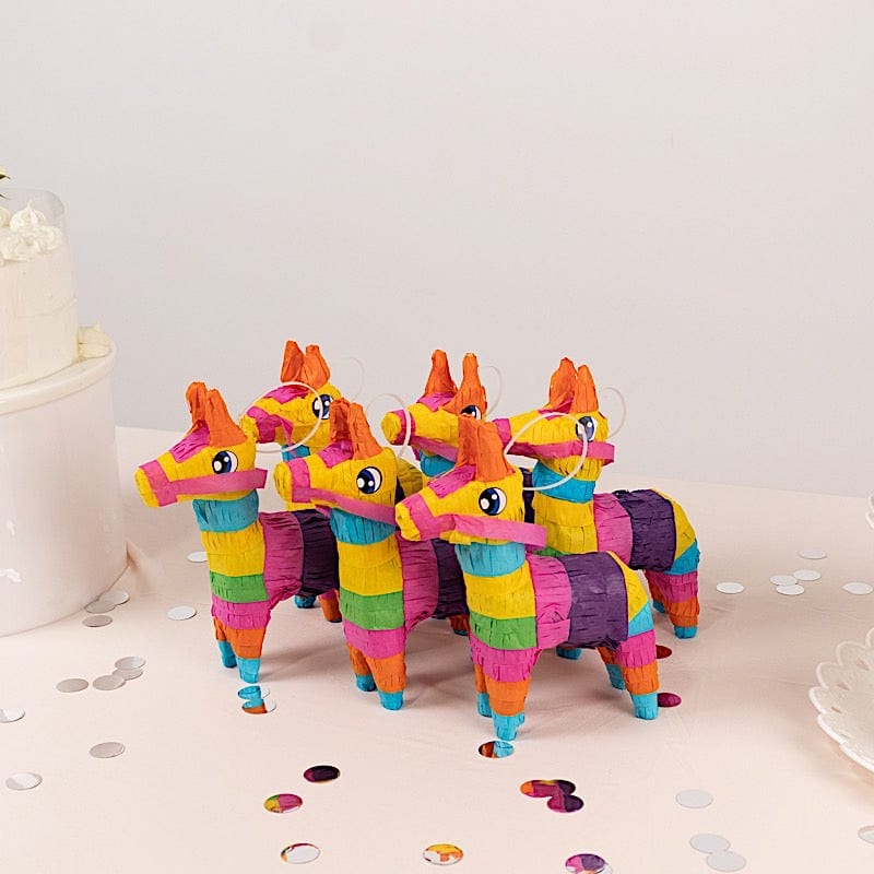 3 Assorted Paper Mini Donkey Pinatas for Fiesta Party Decorations