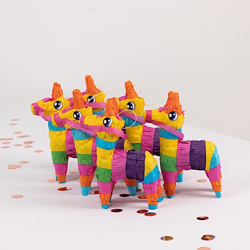 3 Assorted Paper Mini Donkey Pinatas for Fiesta Party Decorations