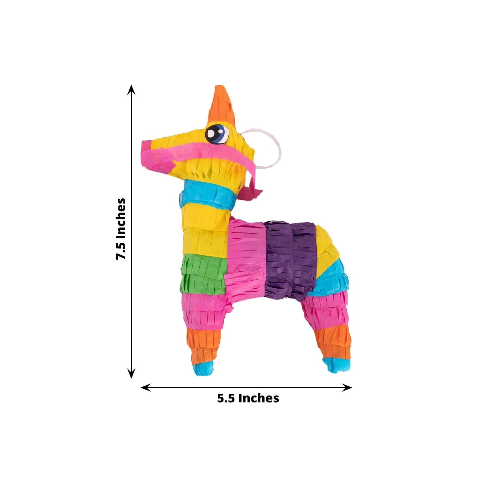 3 Assorted Paper Mini Donkey Pinatas for Fiesta Party Decorations